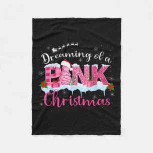Dromen van een roze kerstboom maakt Santa Hat Fleece Deken