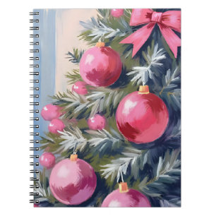 Dromen van een Roze Kerstmis Merry Watercolor Notitieboek