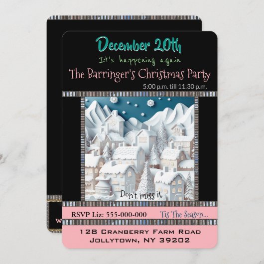 Dromen van een uitnodiging voor een wit kerstfeest (Voorkant / Achterkant)