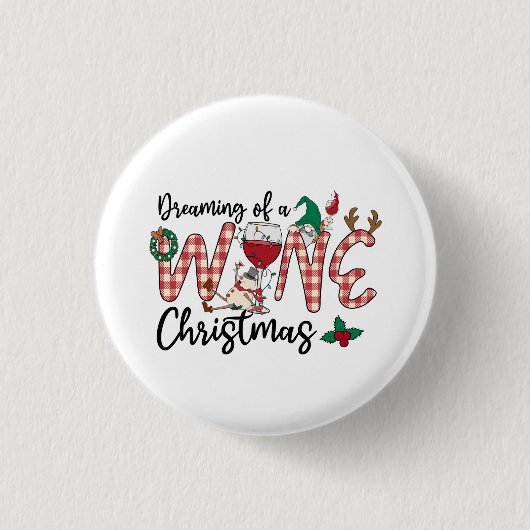 dromen van een Wijnkerst Ronde Button 3,2 Cm (Voorkant)