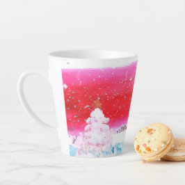 Dromen van een witte kerst koffiekopje latte mok