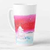 Dromen van een witte kerst Latte Cup Mok (Linkerhoek)