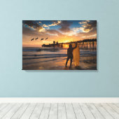 Dromen van grote golven canvas afdruk (Insitu (Houten vloer))