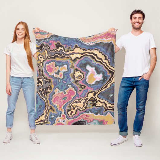 Dromen van Pastel Marmer Geode Fleece Deken (In situ)