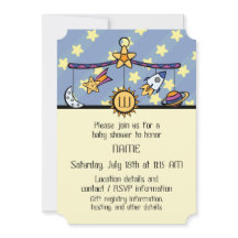 Dromen van Space Mobile Baby shower Invitation