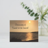 Dromen van zonsondergang bij het Beach Briefkaart (Staand voorkant)