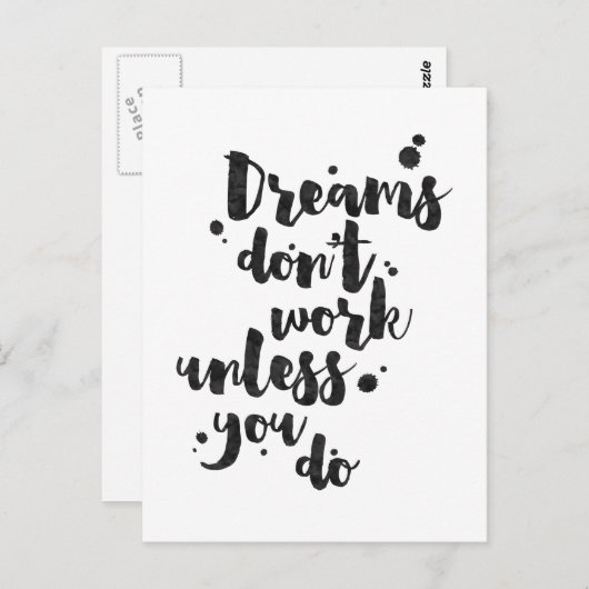 Dromen werken niet tenzij - Inspirerend Kaart (Voorkant / Achterkant)