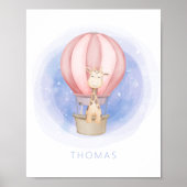 Dromende Giraffe Speelse Kinderkamer Muurkunst Poster (Voorkant)