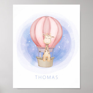 Dromende Giraffe Whimsische Kinderkamer Muurkunst Poster