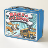 Dromende hond terug naar school lunchbox (Achterkant)