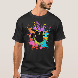 Dromenset voor mannen Retro kleur drums Idee T-shirt