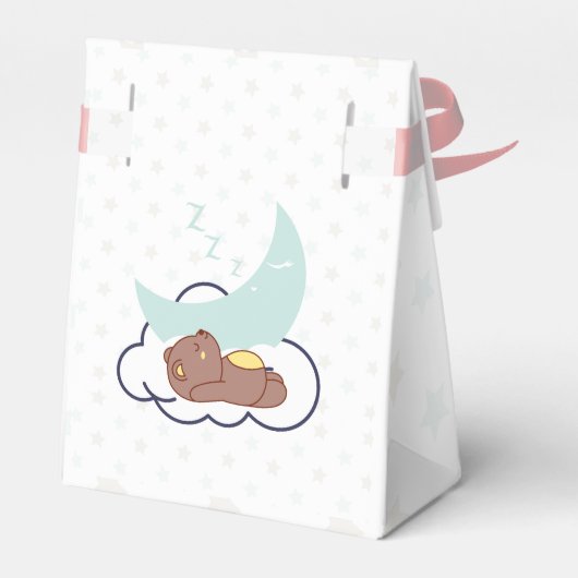 Dromerig Beer op het Cloud Baby shower Dank je Bedankdoosjes (Achterkant)