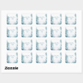 Dromerig blauw onder het Zeeen Baby shower Vierkante Sticker (Vel)