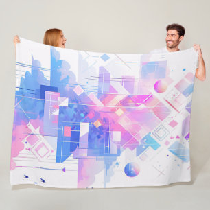 Dromerig geometrisch luchtschap fleece deken