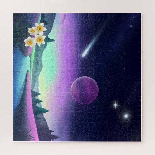 Dromerig kosmisch landschap legpuzzel (Horizontaal)