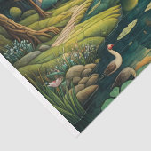 Dromerig landschap met een rivier en een kasteel b tissuepapier (Detail)