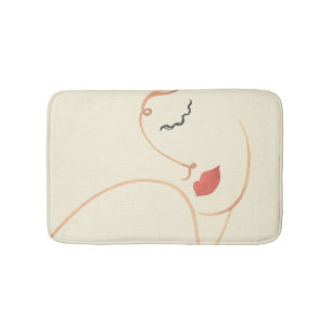 Dromerig Meisje: Abstract Waterverf Portret Badmat