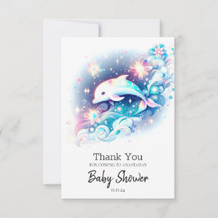 Dromerig Modern Dolfijn Baby shower Bedankkaart