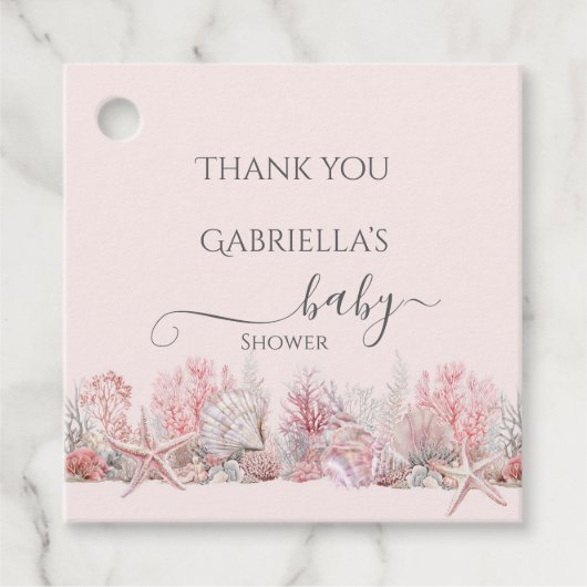 Dromerig onder het Zee Baby shower Bedankjes Labels (Voorkant)