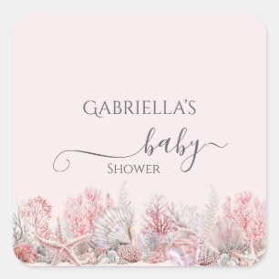 Dromerig onder het Zee Baby shower Vierkante Sticker