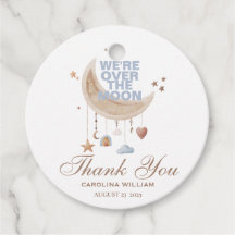 Dromerig over de maan blauw baby shower