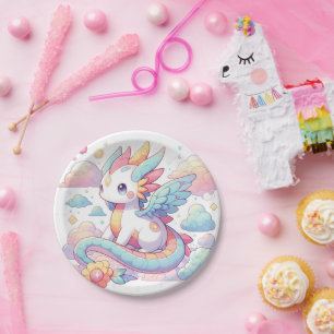 Dromerig Schattige Dragon Baby shower Papieren Bordje