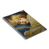 Dromerig slapend kind in bloemenquilt notitieboek (Rechterzijde)