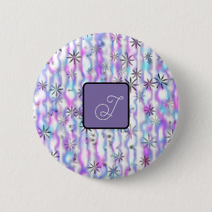 Dromerig Starburst Golven Patroon Gepersonaliseerd Ronde Button 5,7 Cm