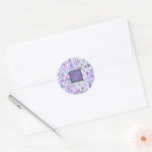 Dromerig Starburst Golven Patroon Gepersonaliseerd Ronde Sticker
