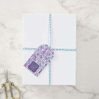 Dromerig Sterrenbarsting Golven Patroon Gepersonal Cadeaulabel