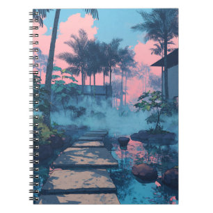 Dromerig Tropisch Pad Sunset Art Notitieboek