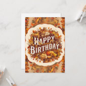 Dromerig Warm Woodland Herfst Herfst Gelukkige Ver Kaart (Voorkant / Achterkant in situ)