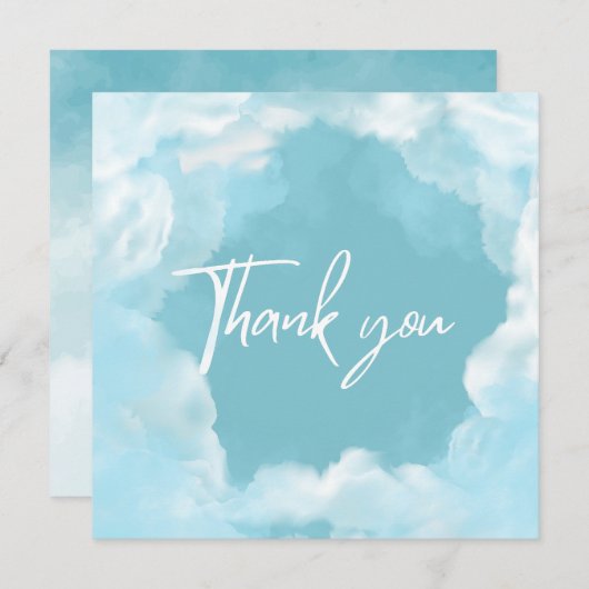 Dromerig Zij is in de zevende hemel Elegante Bruid Bedankkaart (Voorkant / Achterkant)