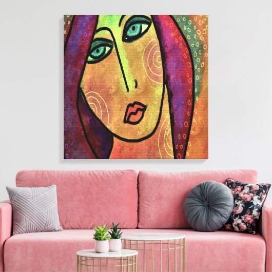 Dromerige Abstracte digitale portret van een vrouw Canvas Afdruk (Insitu (Woonkamer))