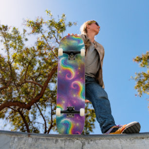 Dromerige Abstracte Liquid Rainbow Swirls Cosmos S Skateboard