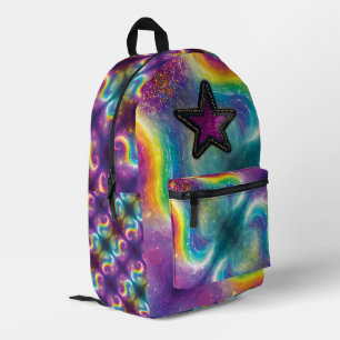 Dromerige Abstracte Vloeibare Regenboog Tie-Dye Pa Bedrukte Rugzak