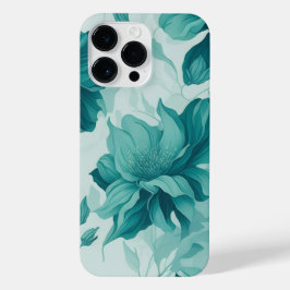 Dromerige aquarel bloempatroon Blauwgroen - Elegan iPhone 14 Pro Max Hoesje