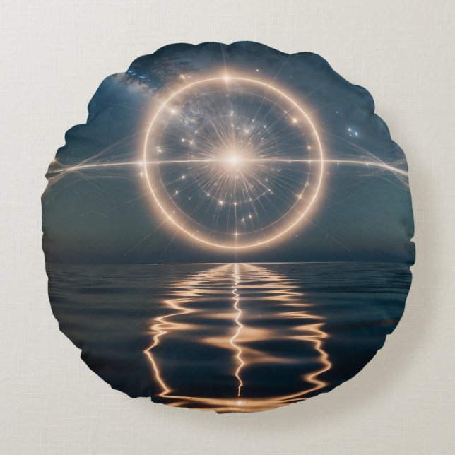 Dromerige aquarel kussen met grillige Ban Bloc (Voorkant)