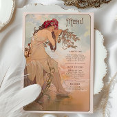 Dromerige Art Nouveau Wedding Menu Kaart