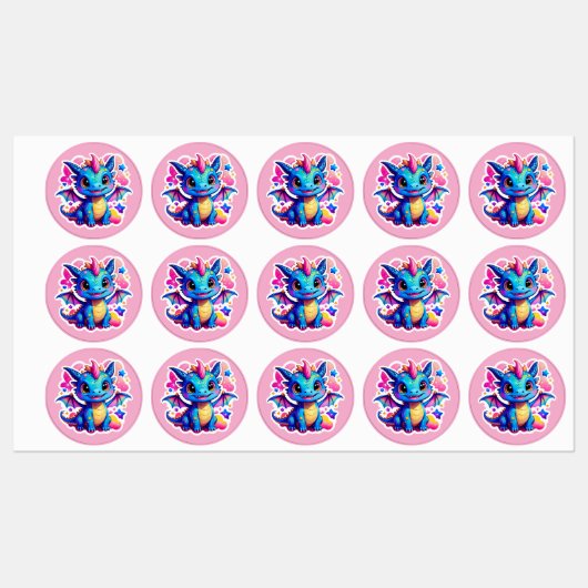 Dromerige Baby Dragon Labels (Vel)