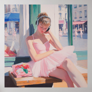Dromerige ballerina momenten: zachte pastelballet  poster
