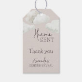 Dromerige beige neutrale hemel stuurde geslachtson cadeaulabel (Voorkant)