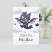 Dromerige betoverde draken Baby shower Bedankkaart (Staand voorkant)