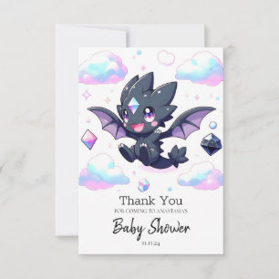 Dromerige betoverde draken Baby shower Bedankkaart