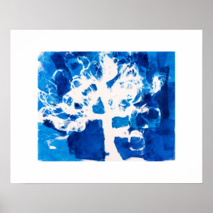 Dromerige blauwe boom poster