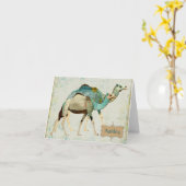 Dromerige Blauwe Kamelen Notecard Kaart (Gele Bloem)