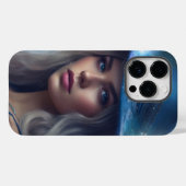 Dromerige Blauwe Marmeren iPhone Case (Achterkant (horizontaal))