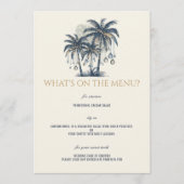 Dromerige Blauwe Palmbomen Bruiloft Menu (Voorkant)