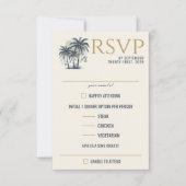 Dromerige blauwe palmbomen Voedselkeuzes RSVP Kaartje (Voorkant)