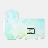 Dromerige Blauwe Pastel Elegant Gepersonaliseerd Bedankdoosjes (Uitgevouwen)